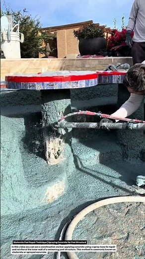 Shotcrete Pool Repair Technique | Spraying Concrete for Pool Structure.