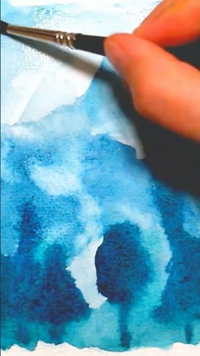 Zauberhafte, abstrakte Landschaft aus Wasserfarben | Intuitives Malen