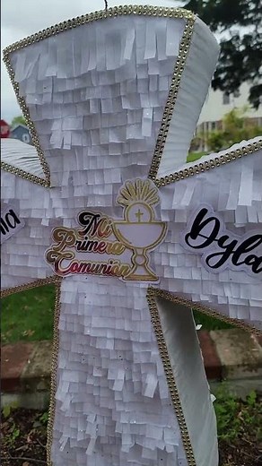 piñata de cruz sencilla para primeras comuniones confirmas y bautizo
