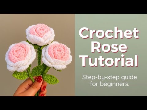 How to Crochet a Rose Flower for Beginners | Easy Crochet Flower Step by Step Tutorial