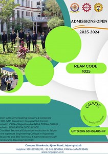 Admissions Open at Rajasthan Institute of Engineering and Technology Jaipur 2023-2024 Courses offered: B.Tech | M.Tech | MBA | MCA | Ph.D. Affiliated to Rajasthan Technical University, Kota. NBA Accredited course(CSE & ECE) from 2012 to march 2015. Association with some leading Industry & Corporate like Oracle, Microsoft, CISCO, IBM, SAP, Rawelcom Group & CAD Center. Awarded with ICON of Rajasthan by INDIA TODAY GROUP. Awarded with EDUCATION EXCELLENCE AWARD as Best Technical Education Instituti