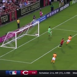 SAVE: Alec Kann parries away Mauro Manotas' shot