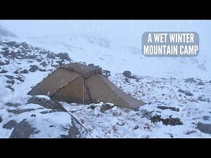 Solo Winter Camping in the Rain and Snow on a Mountain | Hilleberg Jannu