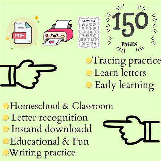 Alphabet Worksheet for Kids, Alphabet Learning for Preschool, ABC Learning Printable, Preschool Letter Recognition, Digital Download, PDF - Etsy