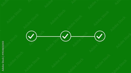 Three Stage Business Process Diagram Animation. Step by Step Guide Infographic Icon Animation