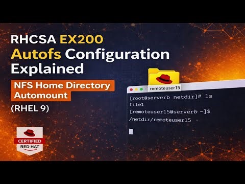 🔴 RHCSA EX200 Autofs Configuration Explained | NFS Home Directory Automount (RHEL 9)