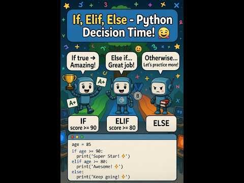11. Make Smart Choices with If, Elif & Else! 🦸 Python for Kids