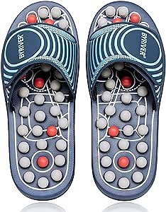 BYRIVER Acupuncture Massage Slippers Sandals Slides Shoes Mat, Arthritis Plantar Fasciitis Foot Neuropathy Pain Relief Massager for Circulation, Mothers Fathers Day Gift for Mom Dad(05S)