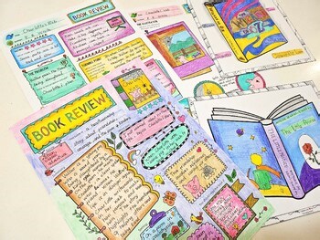 Book Review and Cover Design, Book Report Project, Reading Response Sheets