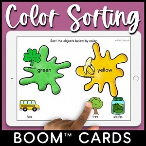 Color Sorting Activities for Speech Therapy BOOM CARDS Language Teletherapy