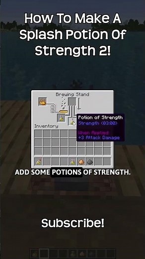 How To Make A Splash Potion Of Strength 2 In Minecraft!