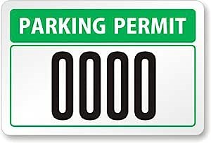 SmartSign "Parking Permit with Numbering" Pack of 50 Front Adhesive Window Decals | 2" x 3" 3M Engineer Grade Reflective Decal