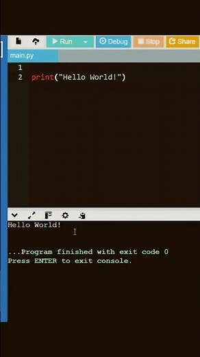 Python Hello World Program | Beginner’s First Code. #shorts #coding #pythonforbeginners #python