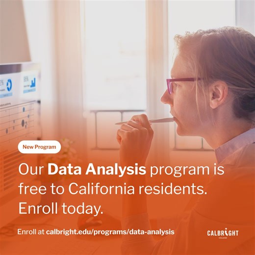Calbright’s Data Analysis Certificate Program provides the foundation for a career in the field, and serves as a springboard to the Google Professional Data Analytics Certification. Get started:… | Calbright College