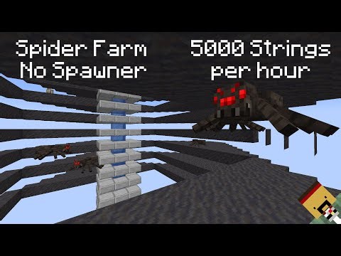 Cara Membuat Spider Farm No Spawner 5000 Strings per Hour - Minecraft 1.19 - 1.20 ++