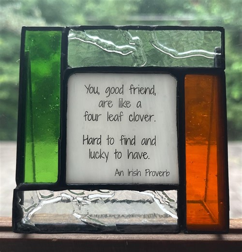 Stained Glass Gift for Irish Friend: Like a Lucky Four-leaf Clover - Etsy