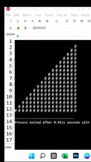 C++ Magic Pattern 😳🔥 Right-Side Triangle with @ Symbols | Mind-Blowing Output!