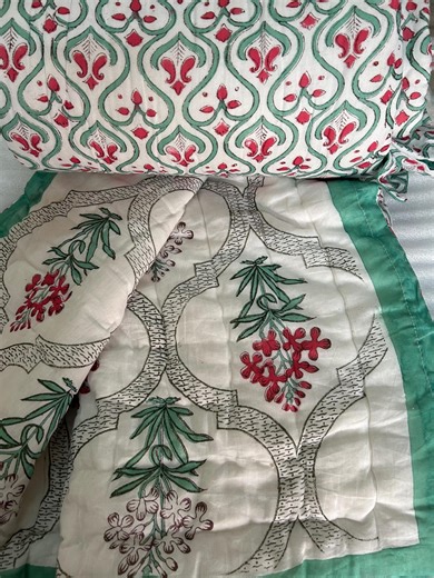 Dusty Cotton Quilt, Indian Hand Block Printed Quilt Bedspread, Floral Printed Queen Comforter, Soft Summer Blanket, All Season Quilt - Etsy