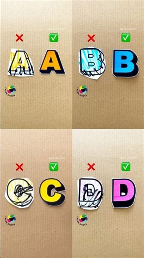 Perfect Cut ✂️ | Shadow A, B, C, D Bold Letters & Clean Edges #chanafavors #crafts #shorts #diy