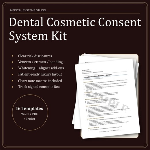 Dental Cosmetic Consent Forms System | Veneers, Crowns, Bonding, Whitening   Clear Aligner | Photo/video Consent, Refusal, Tracker - Etsy