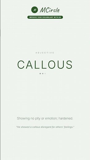Learn English: What is Callous? | Vocabulary Shorts
