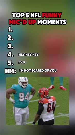 Ranking Top 5 Funny NFL Mic'd Up Moments