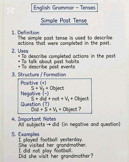 Simple Past Tense : A Quick Review #englishforbeginners