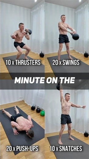1 Kettlebell 4 Exercises Full Body Workout EMOM #kettlebellworkout #challenge