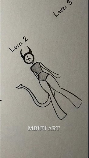 How to draw stickman demon with three levels Tutorial✏️ #drawing #tutorial #howtodraw #sketch #art