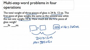 Multi-step Four-operation Weight Problems (English Units) - Word Problems ( Video ) | Measurement