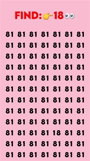 Try to find the odd number 18 with in 8 second 👀 #youtubeshorts