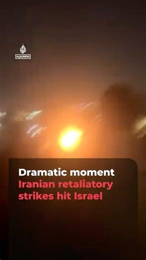 Dramatic moment Iran’s retaliatory missile barrage hits Israel | AJ #shorts