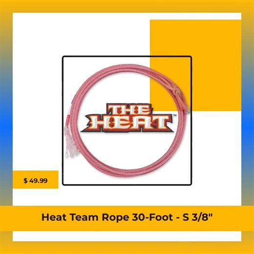 Ready to up your game? 🏇✨ Introducing the Heat Team Rope 30-foot - S 3/8! Perfectly crafted for roping enthusiasts and everyday wranglers, this robust rope offers unmatched durability and flexibility. 🎉 Its vibrant color brings instant energy to your gear, while the 30-foot length gives you the freedom to tackle any challenge with confidence! Perfect for rodeos, practice, or outdoor adventures. 🌞🐴 Get ready to lasso your way to success at just $49.99! 💪🔥 #RodeoLife #TeamRoping #OutdoorAdve