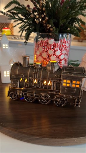 Jessi Mokrzecki on Instagram: "This train aromatherapy diffuser can be used with just water or with your favorite essential oils! It's so beautiful and is another magical touch for holiday decor 🤩 Comment "TRAIN25" to get a DM with the link! #christmasdecor #cozychristmas #aesthetic #train #aromathetapy #diffuser #christmas #amazonhomefinds"