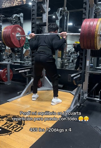 455lbs / 206kgs x 4 @153lbs / 69kgs bw #squat #powerlifting #fittok #gym