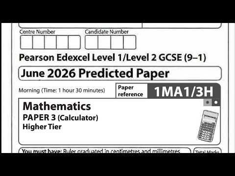 Edexcel GCSE Maths Paper 3 Higher 2026 Predicted Paper — Full Walkthrough