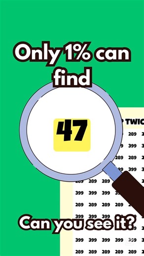 Find the Number 47 in 7 Seconds! 🔍 Quick Brain Puzzle #Shorts