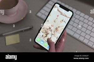 Scrolling through Apps on a smartphone handheld