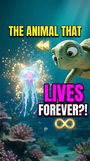 The Animal That Lives FOREVER?! 🪼✨ #Shorts ​#OceanLife #BiologyFacts #didyouknow