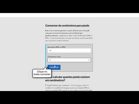 Como usar o conversor de centímetros para pixels