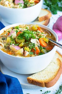 Instant Pot Chicken Vegetable Soup - Evolving Table
