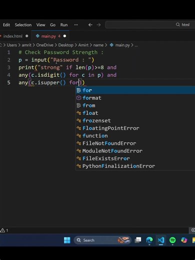 Check Password Strength #shorts #python