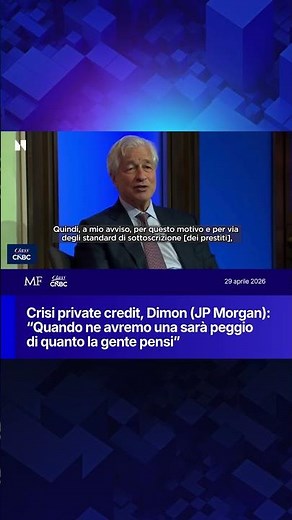 Jamie Dimon (JP Morgan) sulla crisi del private credit