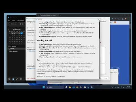 Outlook Calendar Sync - Installation and first sync