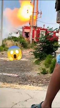 Sudden Power Pole Explosion & Electrical Fire Incident 🔥#shortsfeed