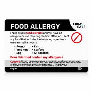 Customized Food Allergy Translation Card - Etsy
