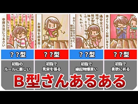 【血液型のトリセツ】B型男性の特徴や性格がよくわかるイラスト占い【B型あるある】