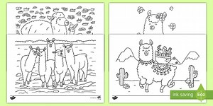 Llama Colouring Pages