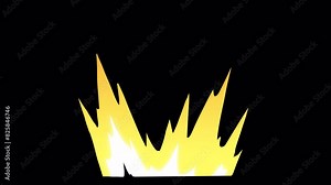 Anime Impact Explosion: Hit Effect Animation Pack, dynamic burst yellow strike_fire 2dfx collection_ animation on a transparent background, alpha channel