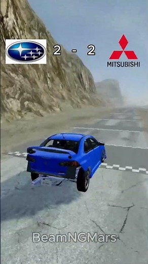 Extreme Physics Tournament: Subaru VS Mitsubishi #beamngdrive #crashes